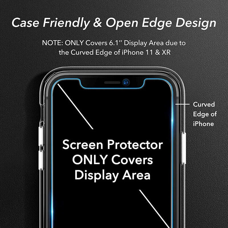 Tempered Glass Screen Protector - 3 Pack for iPhone 6, 7, 8, XR, 11, 12, 13, 14, 15, 16 Pro Max in all models